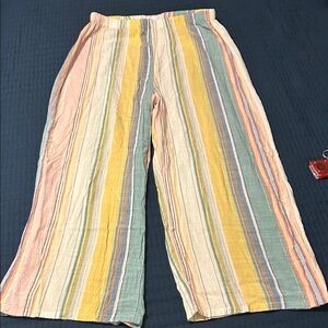 O'Neill Women's Multicolor Striped Wide Leg beach Pants XL